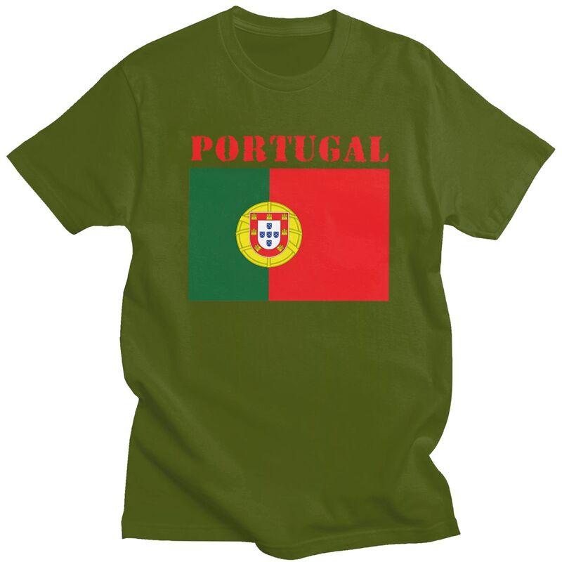 Custom Portugal Flag T Shirts Men Pure Cotton Tee Tops Tshirts Casual Tshirt