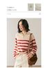 2026 Autumn Winter Women's Cashmere Half-High Collar Zipper Striped Knit Sweater