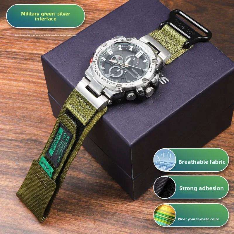 For Casio GSHOCK Heart of Steel Watch Strap GST-S130/S110/S120/W130L/B100/W300/400 Modifie nylon Watchband Wristband accessories