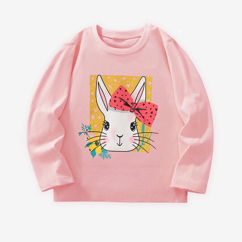 

2025 Autumn Girls Long-Sleeve Rabbit Print Knit T-Shirt 5Y (110 cm)