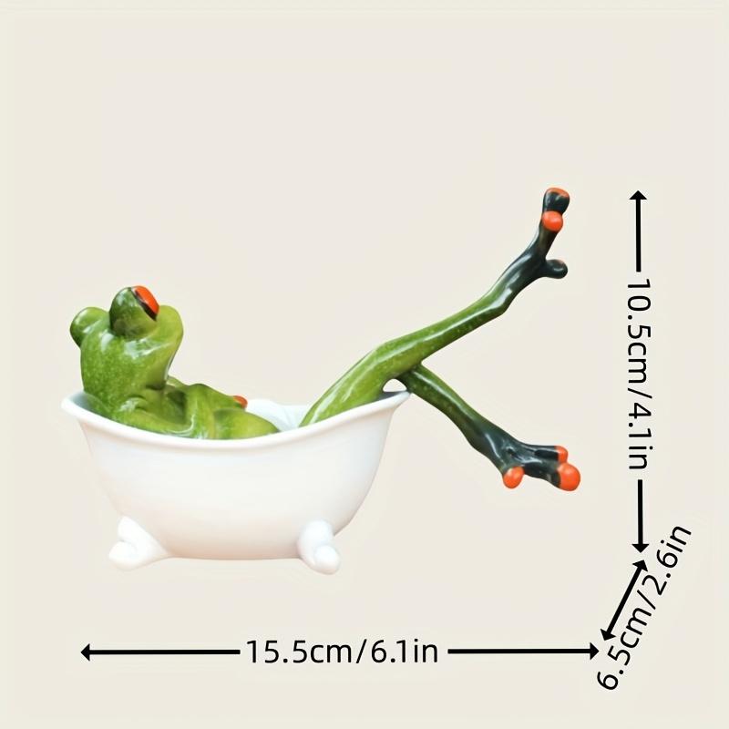 A Whimsical Frog Statue with a Unique Design of a Frog Taking a Bath Perfect for Home Decor Both Indoors And Outdoors