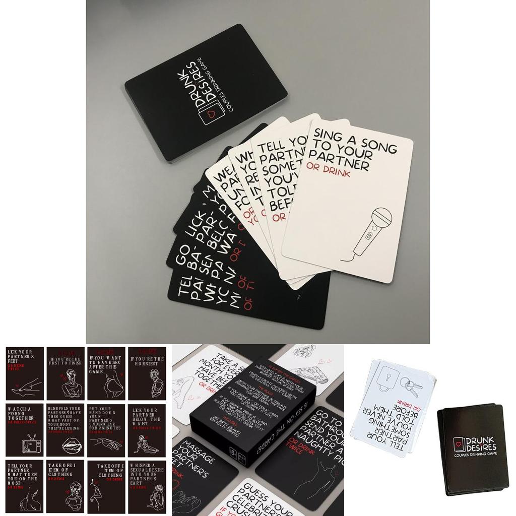 Modern Minimalist Drunk Desires Couple Dating Card Game In Stock