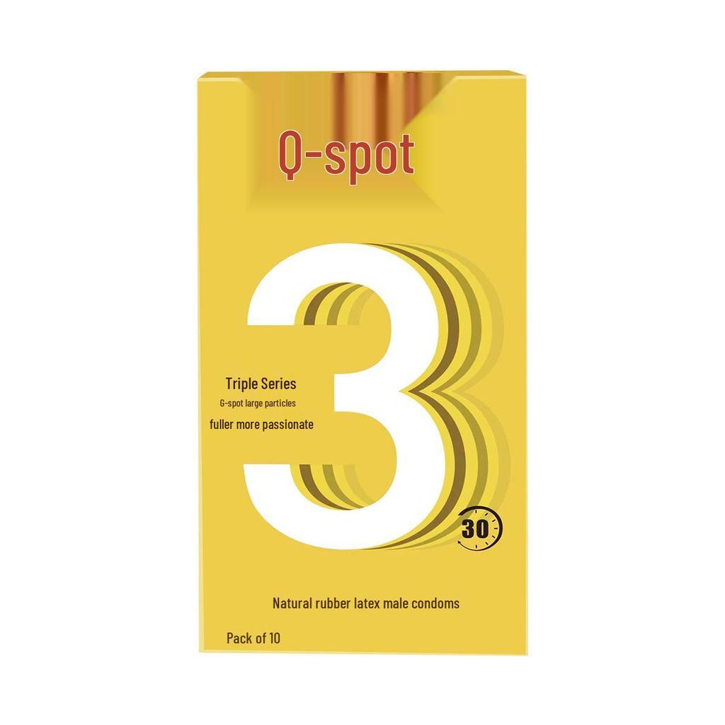 Q-point Hyaluronic Acid 001 Large Particle Delay Condoms - Long-lasting Contraceptives for Adults