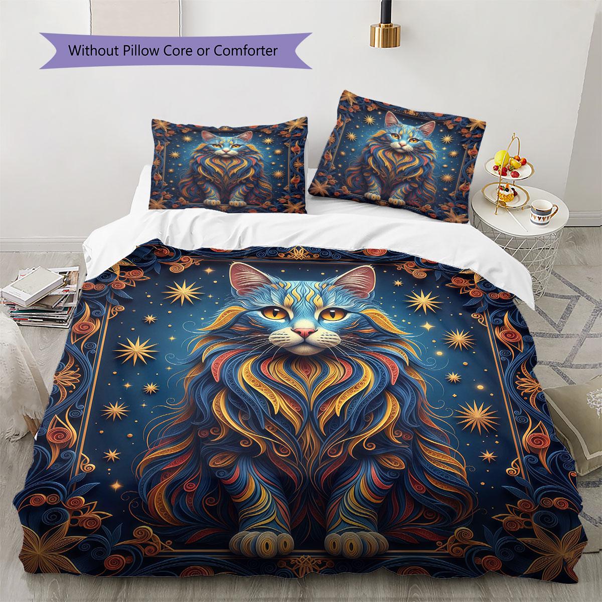 

OrigamiandPets Pattern Bedding Quilt Set Quilt Cover Pillowcase Home Decoration Birthday Gift (1 * duvet cover + 2 * pillowcase, without core) 135x200cm