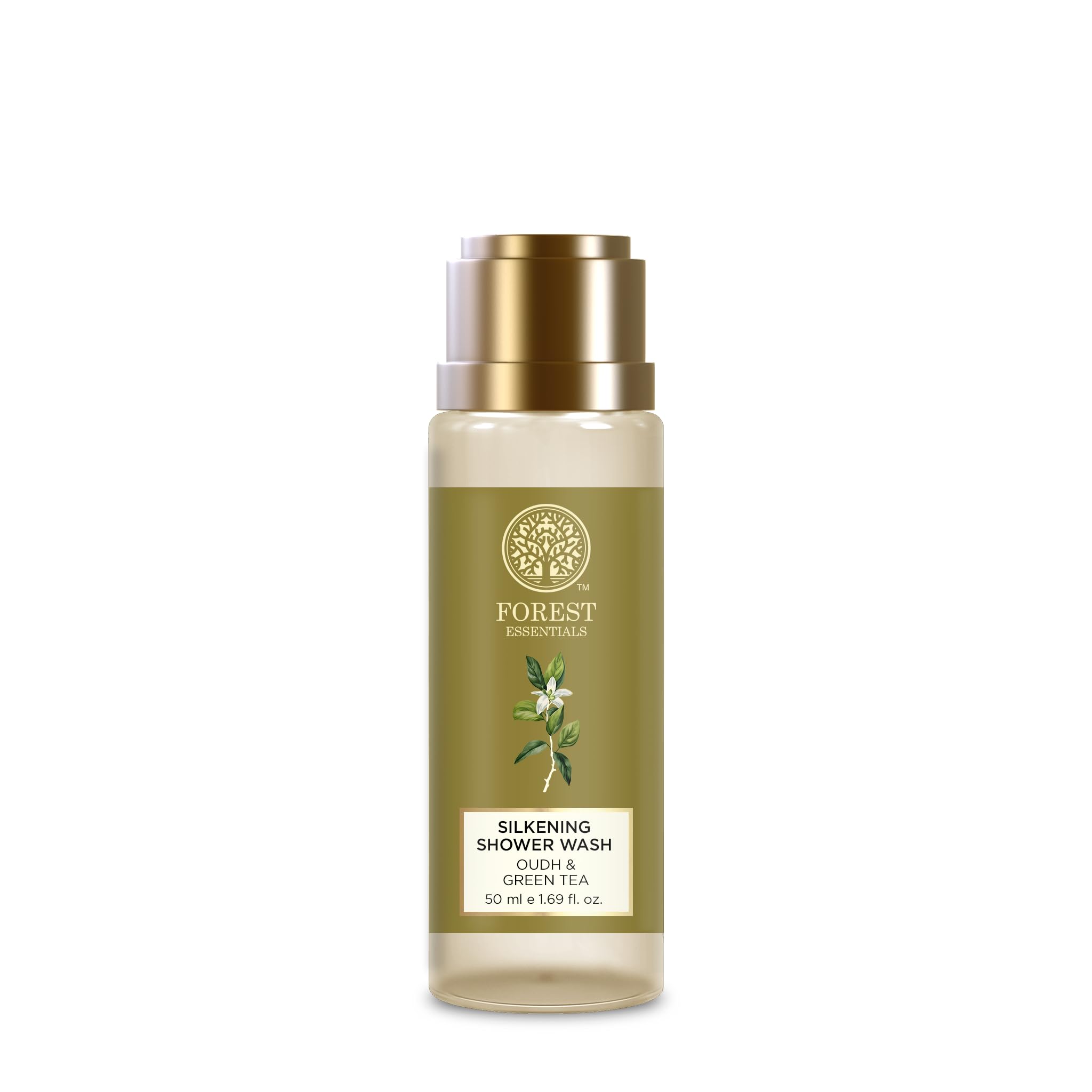 

Forest Essentials Shower Wash Oudh & Green Tea | Sulphate-Free Ayurvedic Body Wash | Softens, Scents & Hydrates Skin | Travel Size
