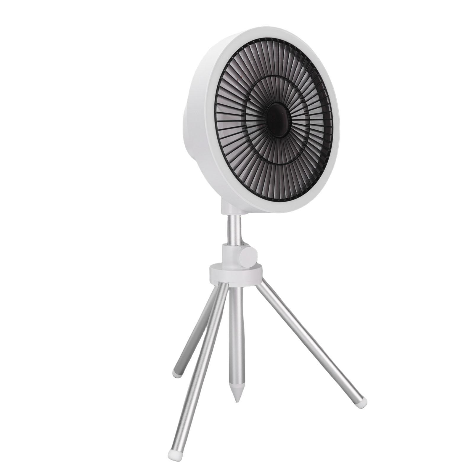 Camping Fan with Tripod 3 in 1 3 Speeds Oscillating Portable Standing Outdoor Fan with Light and Phone Charger for Tent