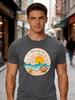 Unisex Crew Neck Cotton T Shirt Beach Vibes Only Sun Wave Graphic Print Short Sleeve Tops Loose Holiday Summer Tees For Young Male