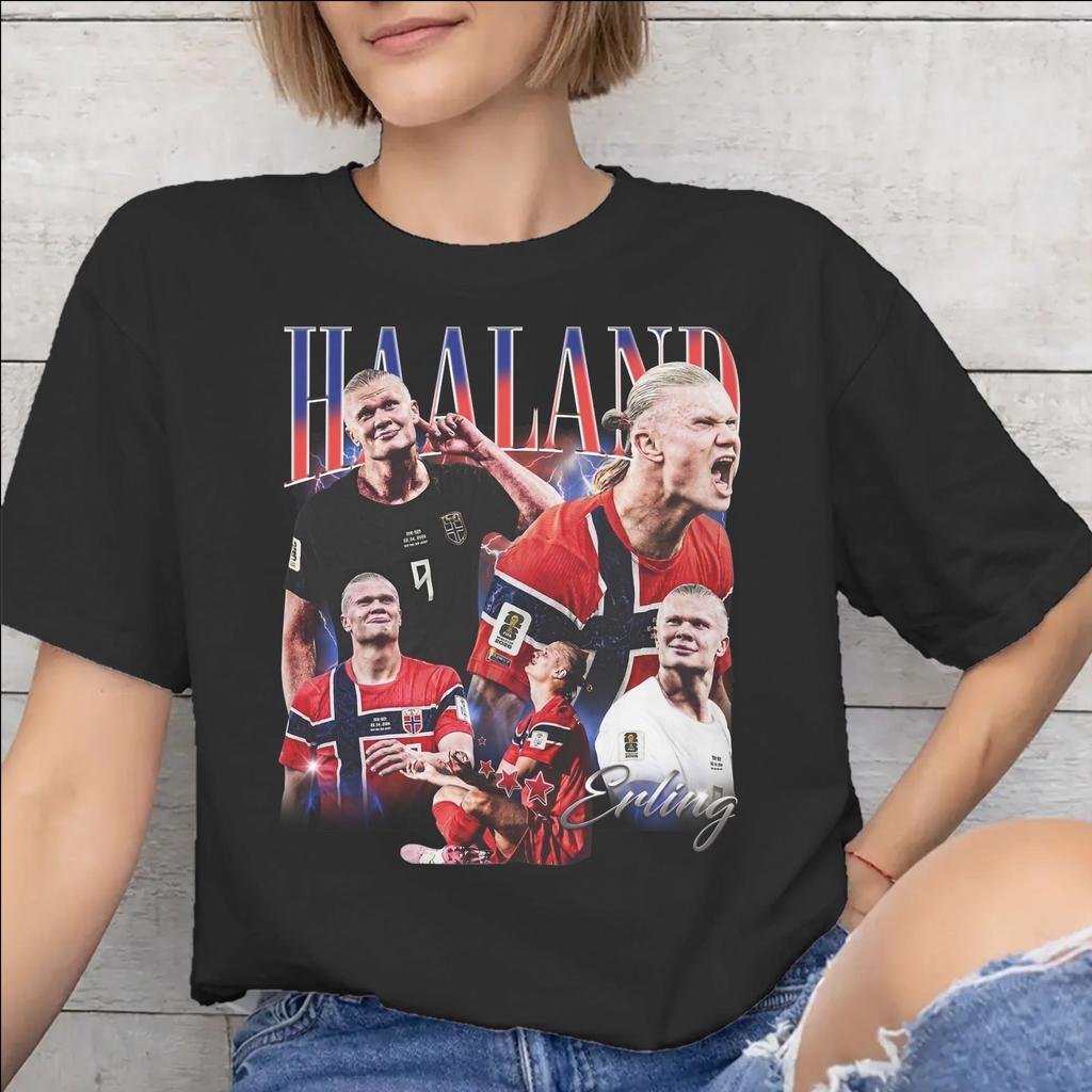 Unisex WoUnisex Graphic Printed Haaland Norway Football T Shirt Tee Pure Cotton Tshirts Clothes