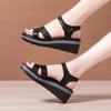 6cm Kleine Größe 33-43 Alles Passend Bequeme Plateau Keilabsatzschuhe Sommer 2025 Damen Leder Mittelhohe Absätze Sandalen Büro Mutter Strand