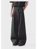 Men's Wide-Leg Black Trousers - Trendy Loose-Fit Suit Pants for Spring & Autumn