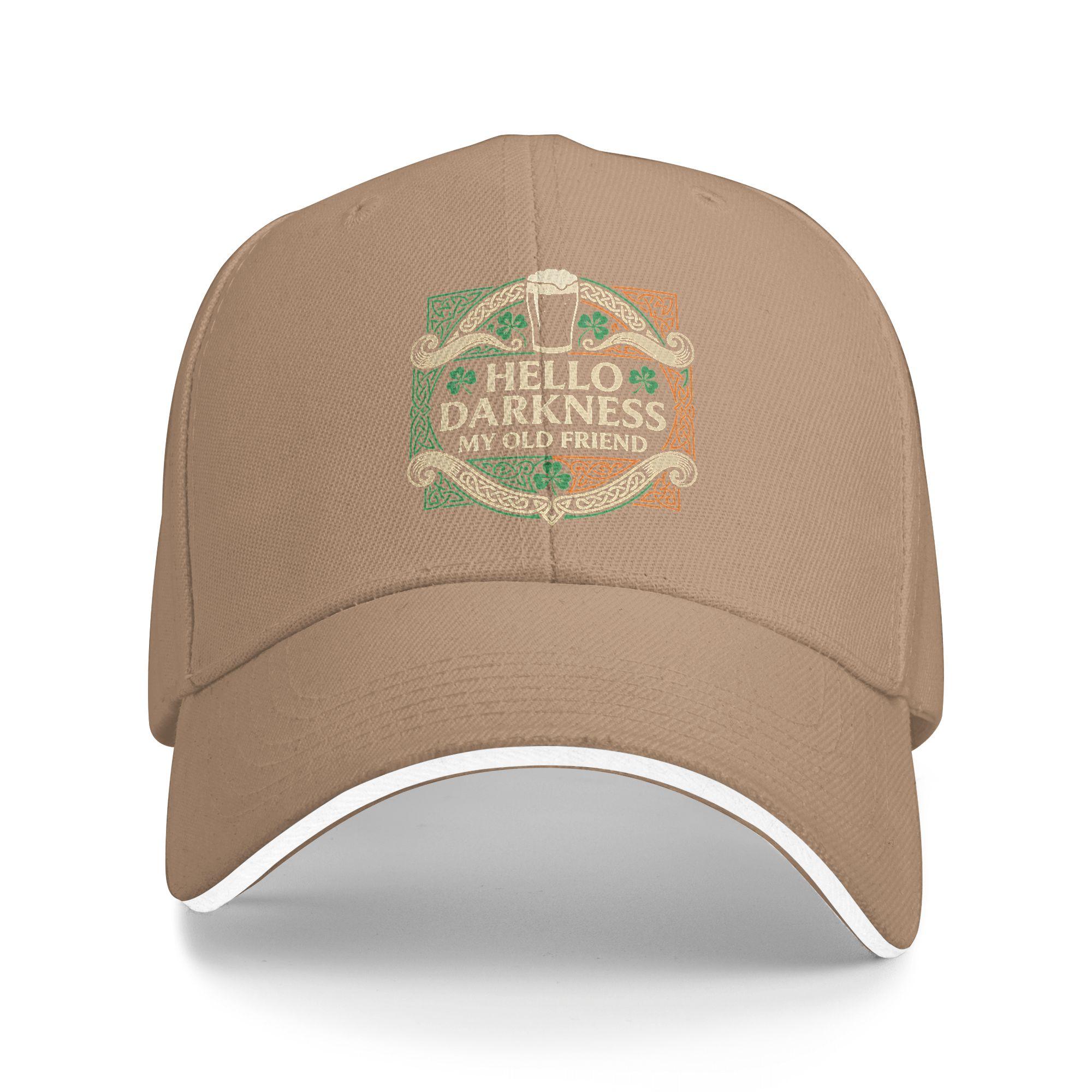 Hello Darkness My Old Friend Sun Baseball Cap Summer Couple Women  Design Trucker Hat Sunscreen Streetwear Outdoor Baseball Caps One Size хаки