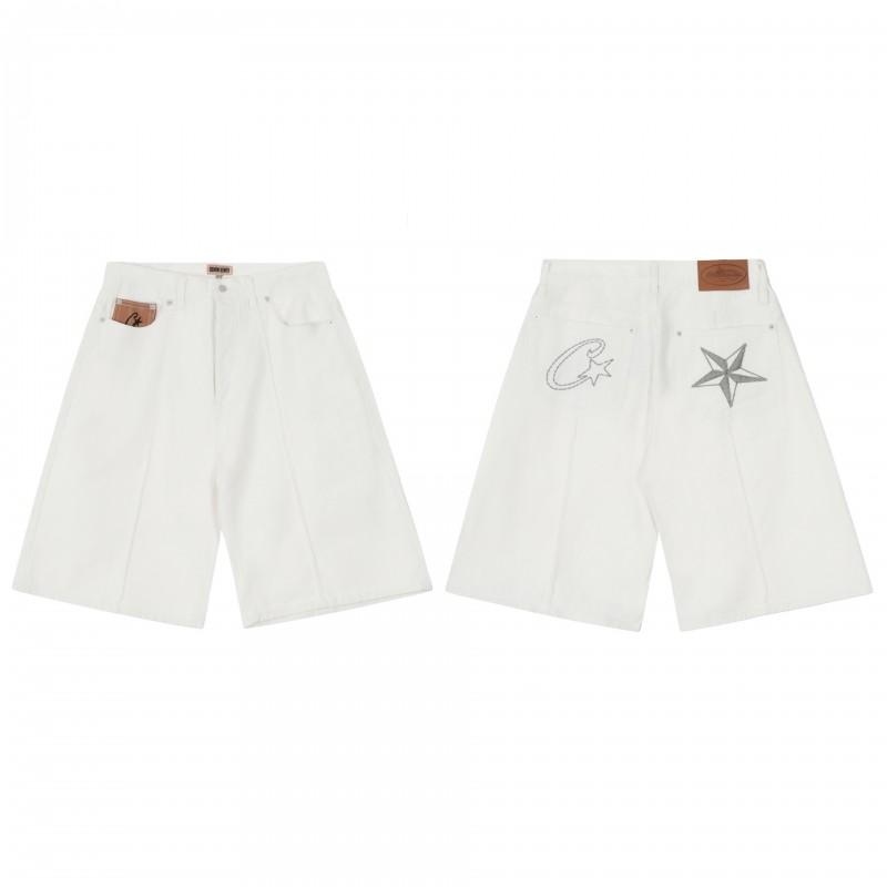Corteiz Streetwear Short Pants Men Women Alcatraz Ship Print Loose Fit Cotton Shorts