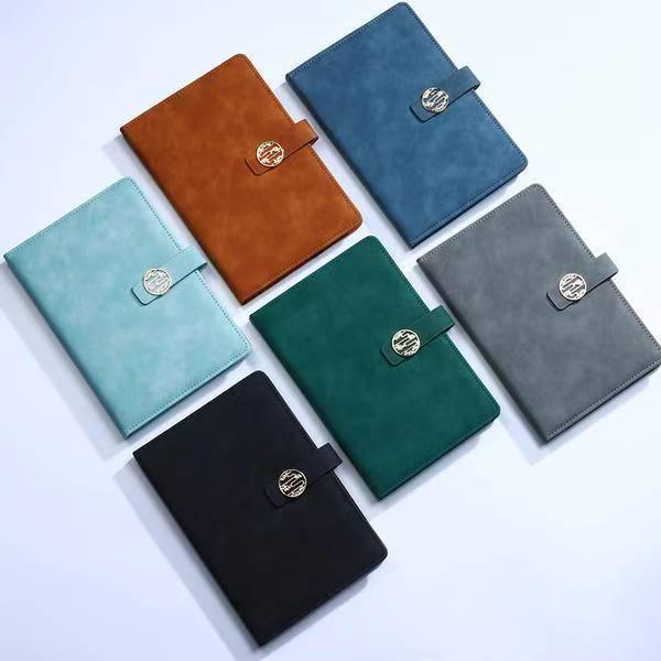 Premium Soft Leather Buckle Diary – Business Office Gift Set with Logo Imprint