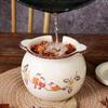 Japanese Double-Handle Ceramic Lard & Chili Oil Jar, Large Capacity, Heat-Resistant, with Lid & Spoon
