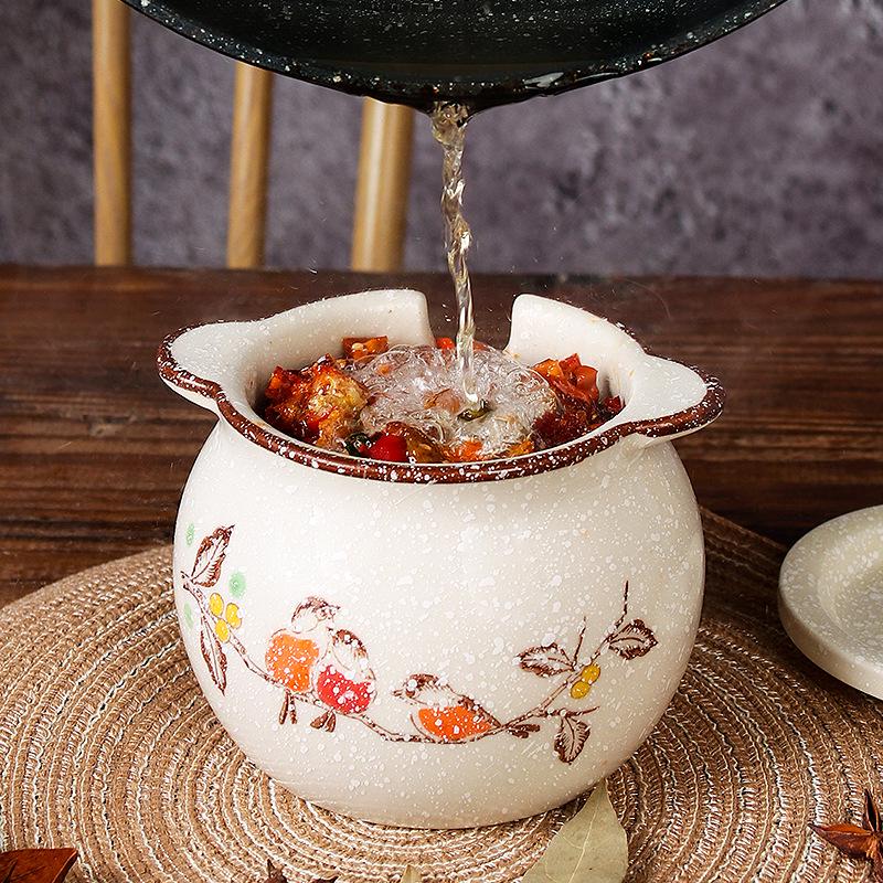 Japanese Double-Handle Ceramic Lard & Chili Oil Jar, Large Capacity, Heat-Resistant, with Lid & Spoon