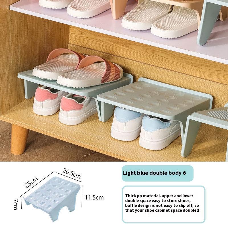 6 шт Креативная складная пластиковая полка для обуви двухъярусная экономия места напольный органайзер для хранения обуви в гостиной 4900₽