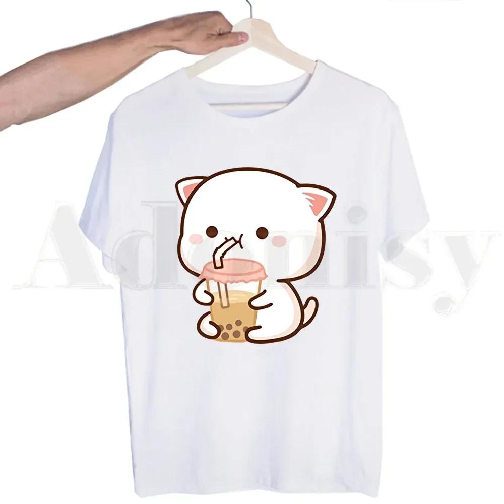 Bubble Tea Cute Cartoon Fashion Kawaii Graphic Tshirts Men Fashion Summer T-shirts Tshirt Top Tees Streetwear Harajuku Funny