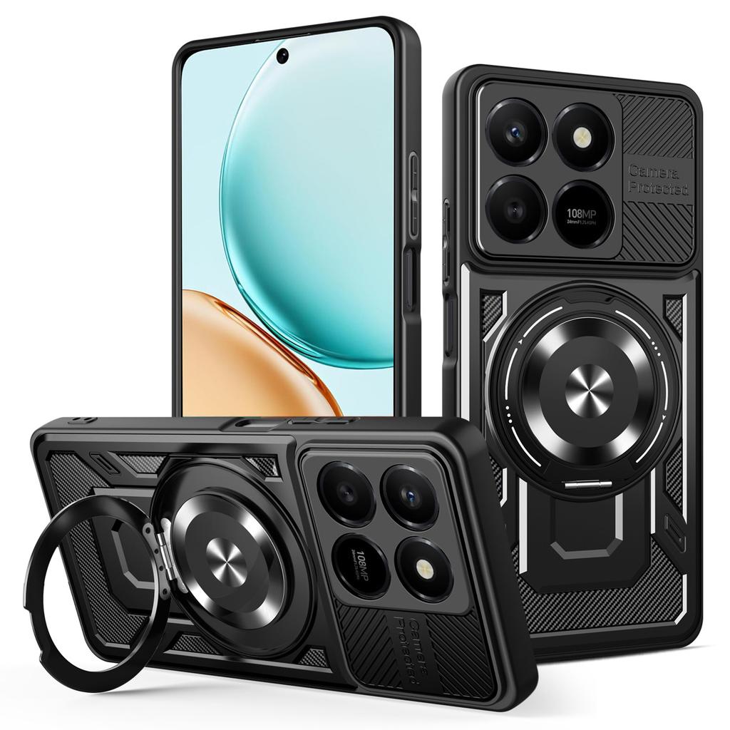 Magnetic Case For Honor 400 Smart 5G / 400 Smart 4G / X7d 4G / X7d 5G Rotating Kickstand TPU + PC Phone Cover