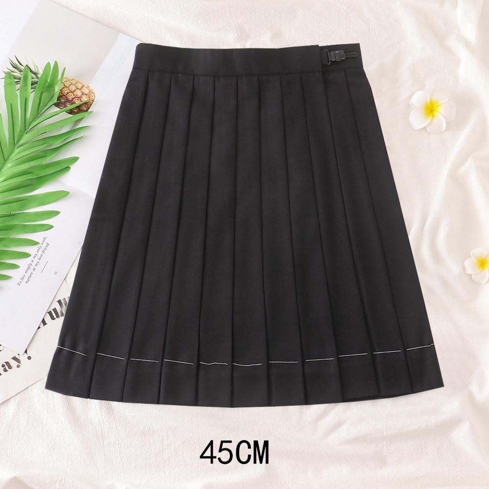 Uniform Pleated Skirt With High Waist For Students Summer College Style