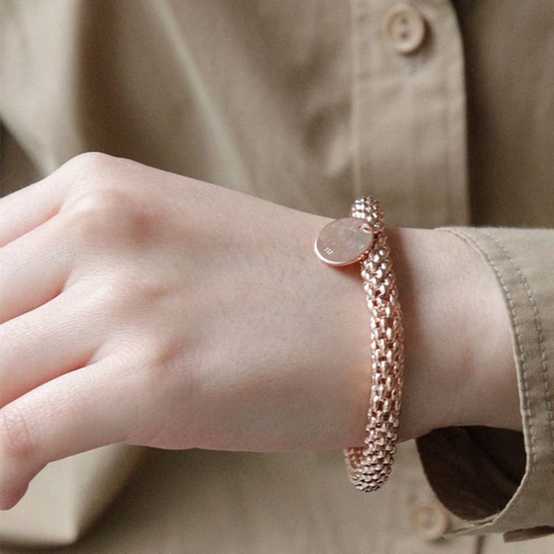 

J.Lauren Honeycomb Flexible Bold Silver Bracelet Bl0310 single type