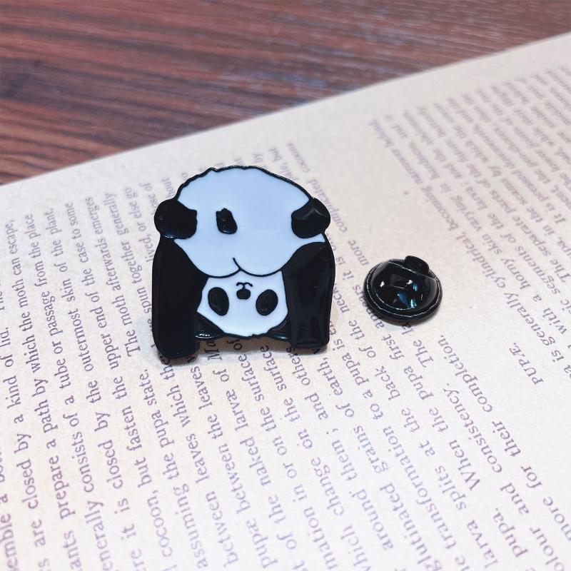 Panda Pins Backpack Pins Alloy Enamel Brooch Funny Panda Brooch Cowboy Badge Pin for Bookbags Clothes Jackets Hat Decor