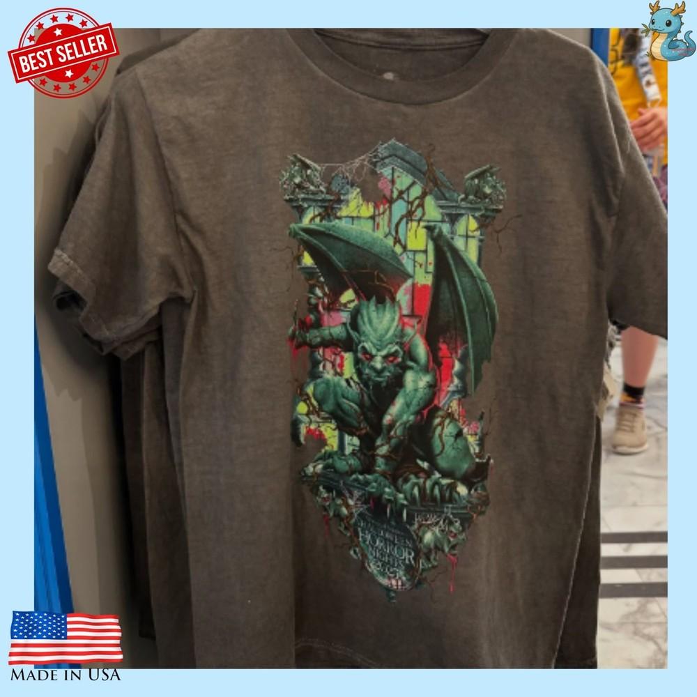 Universal Halloween Horror Nights HHN 2025 IP Houses Art Frame Glass Reprint Unisex T-Shirt L
