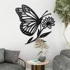 Butterfly Flower Metal Wall Art Vintage Iron Sculpture Home Garden Decor Gift