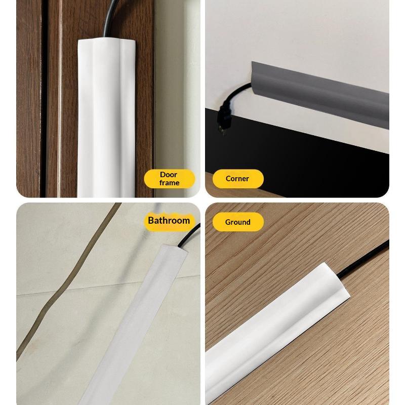 Soft Pvc Self Adhesive Cable Concealer Flame Retardant For Home Office Floor Wall Cable Management