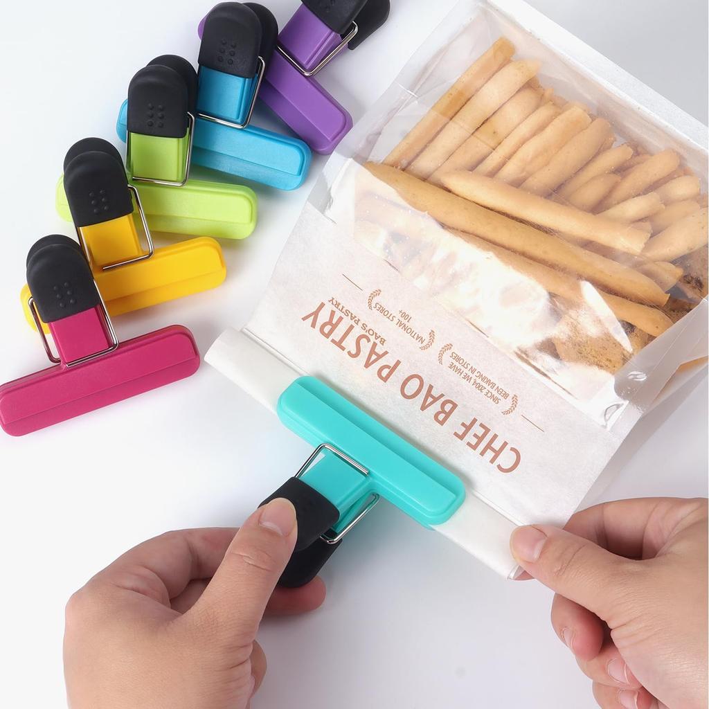 Heavy Duty Thickened Food Sealing Clips Multi-Functional Colorful Strong Sealing Grip Clips Tear-Resistant Moisture-Proof Snack