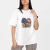 Patriotic USA Flag Heart Floral T Shirt American Pride Wildflower Tee Gift