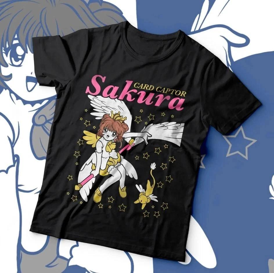 Anime Caraptor Sakura Black T Shirt Size S 4XL