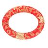 18cm Silk Brocade Round Meditation Singing Bowl Cushion Ring Pillow(Red)