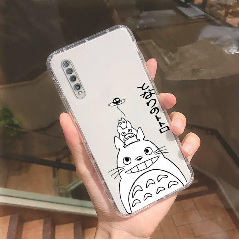 Totoro sprite away anime carino linea Custodia per telefono Trasparente per Xiaomi redmi note x f poco 10 11 9 7 8 3 i t s E pro cover shell