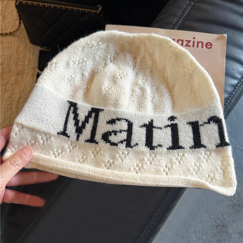 

Matin Kim корейская ретро-вязаная шерстяная шапка - модная, стильная, на все времена года M (55-60cm) белый