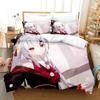 3D Anime Kawaii Nakiri Ayame Printed Bed Set Duvet Cover Pillowcase Bedding Set Bed Linen Sheet Quilt Cover Full Queen King Size