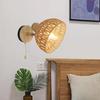 New Retro Hemp Rope Woven Wooden Wall Lamp Bedroom Bedside Lamp Living Room Dining Room Study Decorative Lighting E27