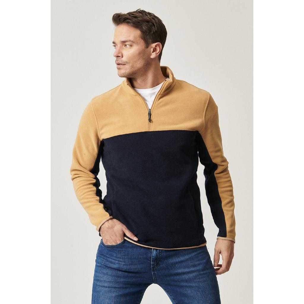 Pánská námořnická modrá antracitová standardní střih normální střih na denní nošení pohodlná dvoubarevná fleecová sportovní mikina