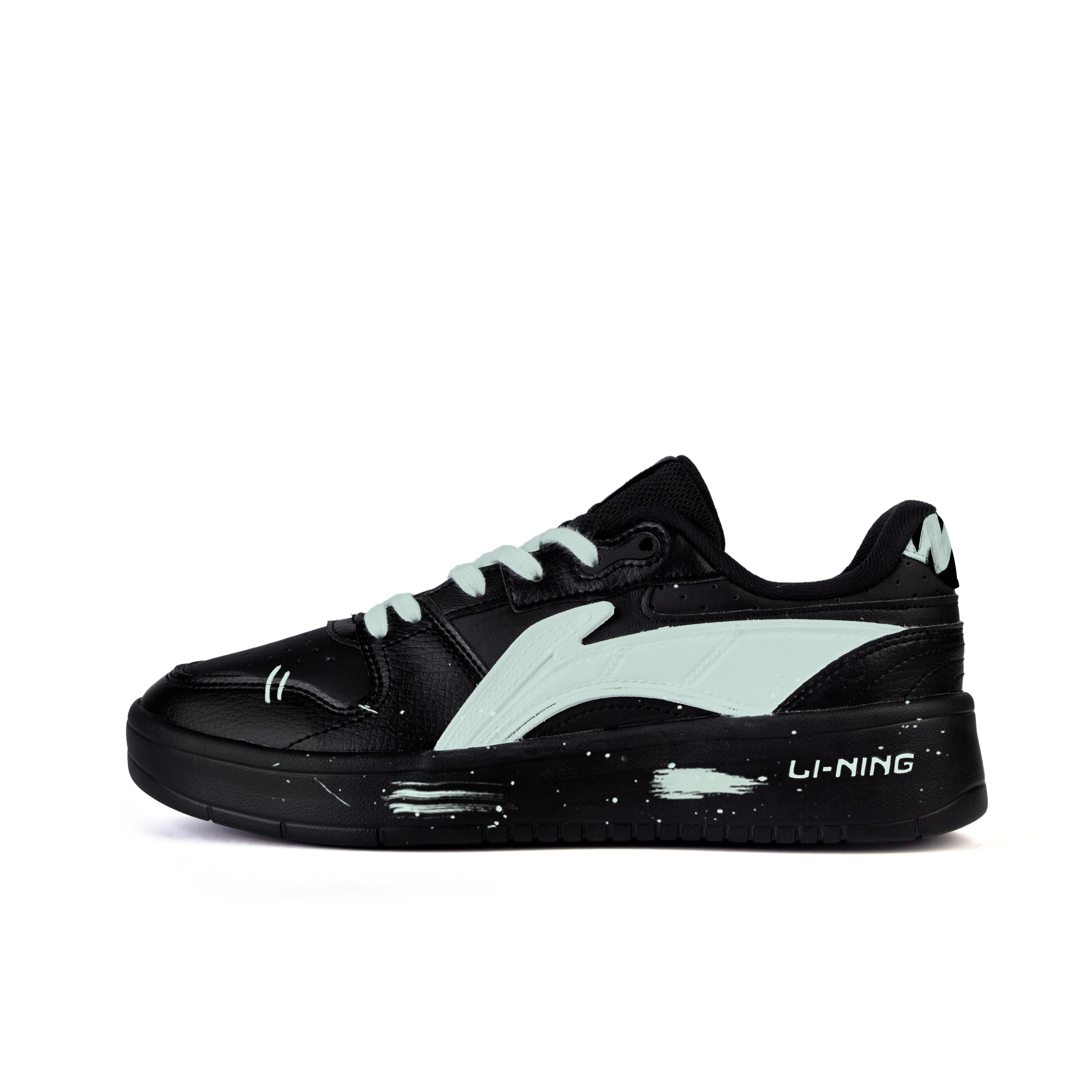 Li Ning Скользкие Амортизирующие Износостойкие Низкие Скейтборд Обувь Мужские Черный AGCU515-5(Команда345-) 40