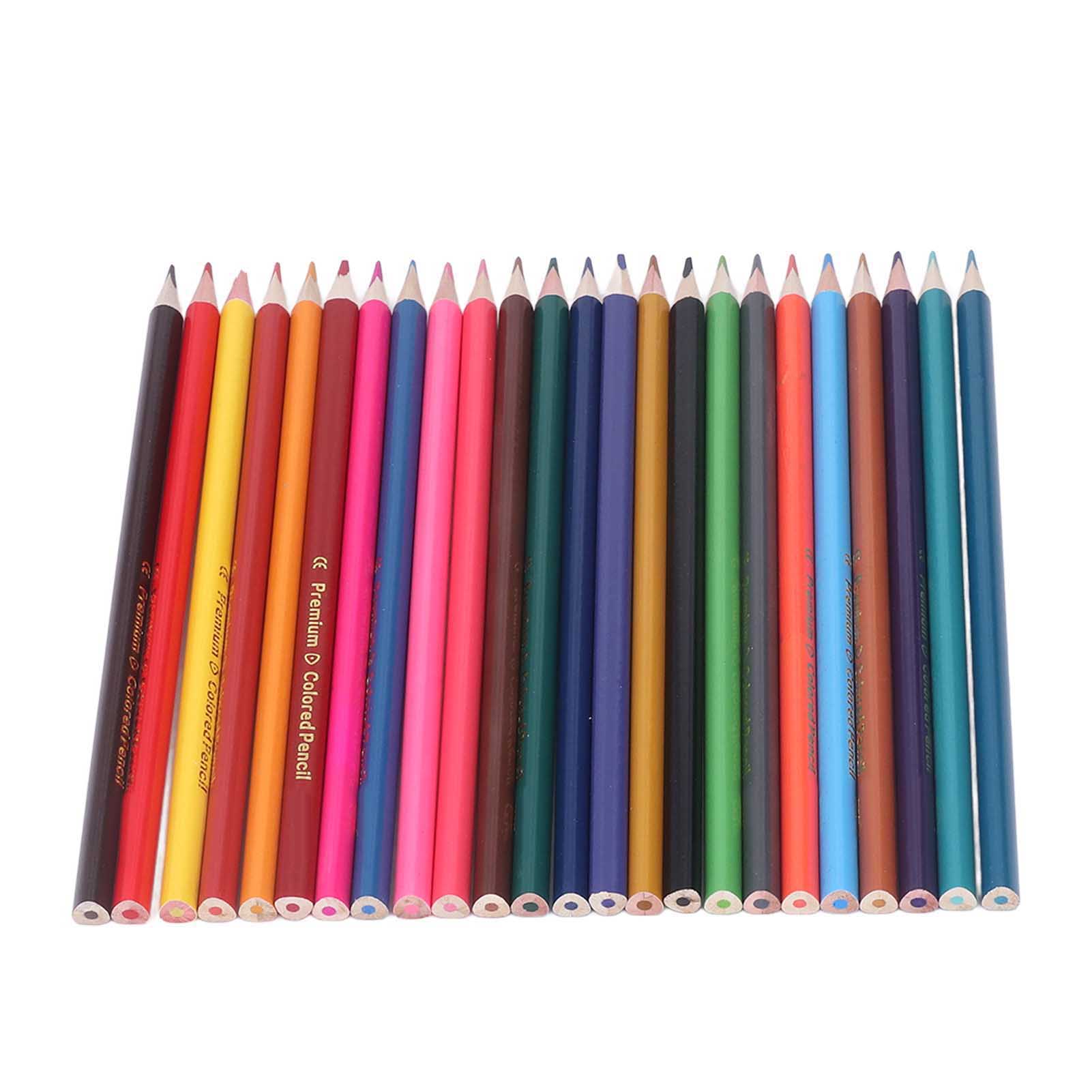 

24 шт. цветных карандашей треугольный держатель для ручек удобный захват глянцевое цветное покрытие тополь