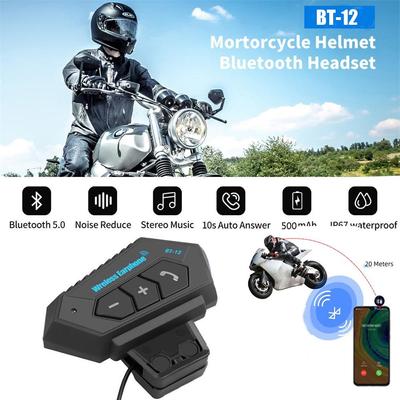 BT-12 przeciwzakłóceniowy zestaw słuchawkowy Bluetooth do kasku motocyklowego, zestaw głośnomówiący domofon motocyklowy