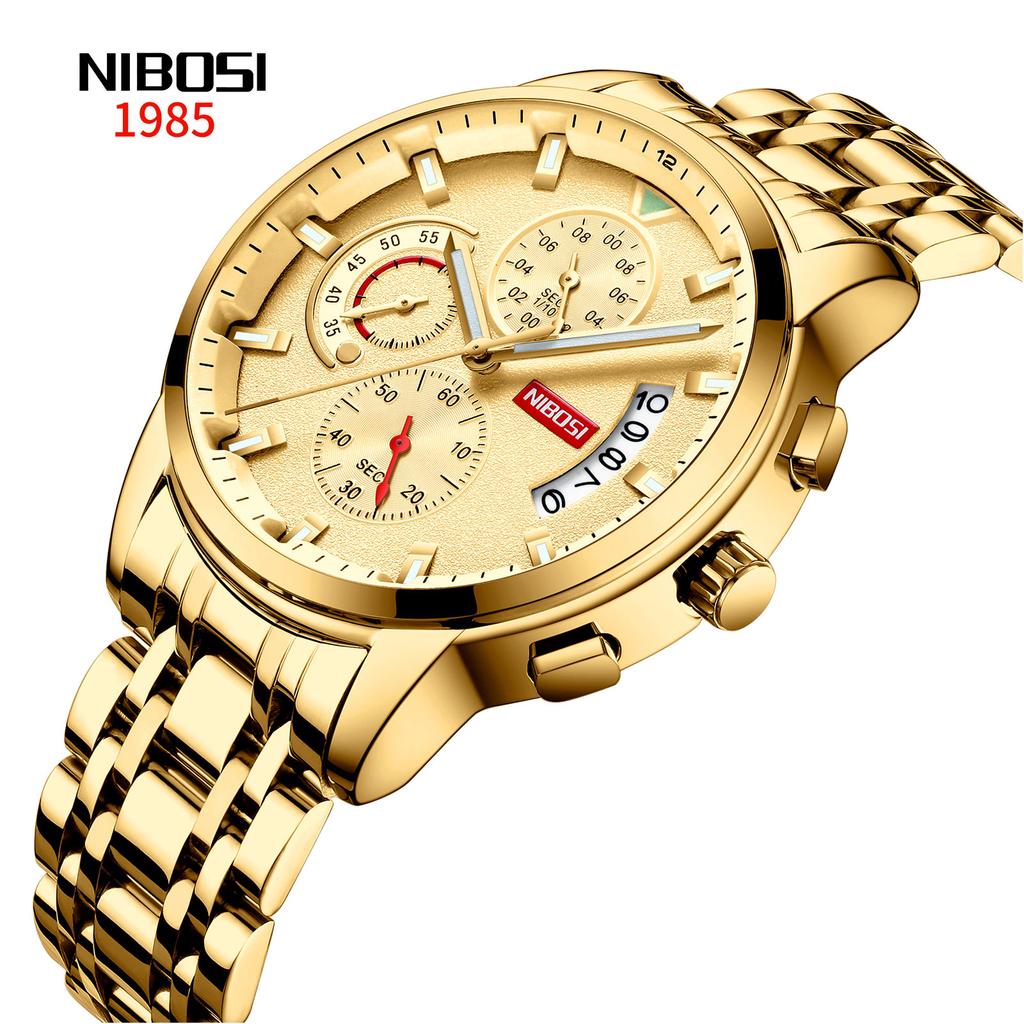 2358 Top Brand Quartz Watch Sport Watches Men Steel Band Clock Waterproof Gold Wrist Mens Watch Relogio Masculino
