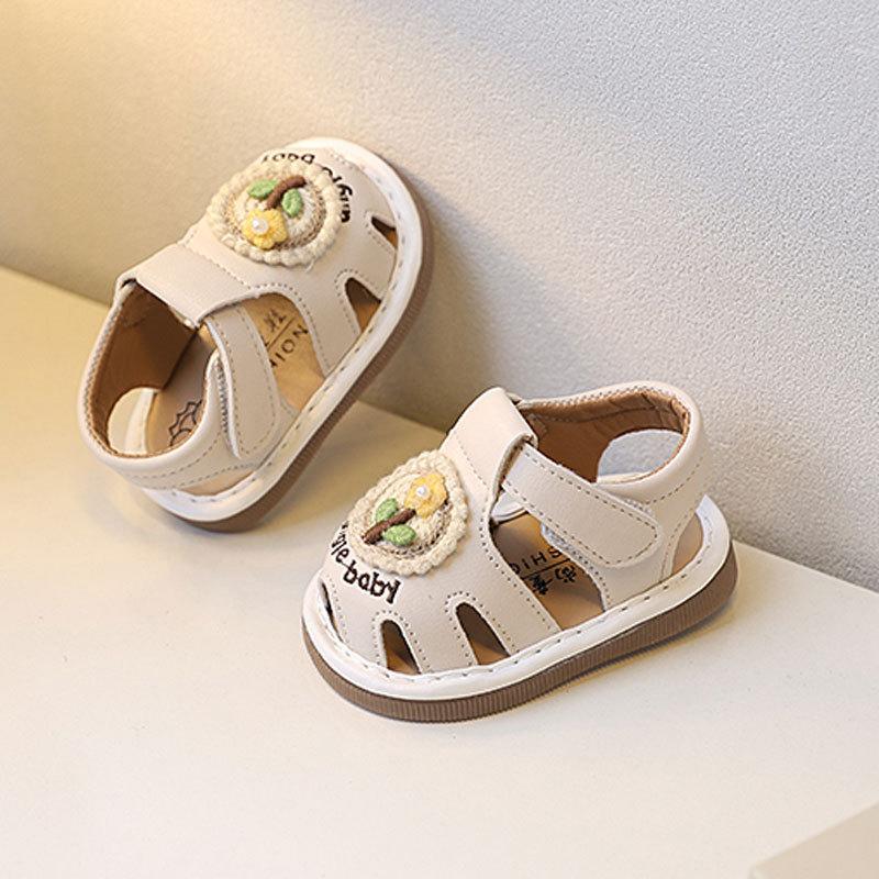 Summer Baby Girl Toddler Shoes With Soft Sole And Flower Design For Indoor Outdoor Play