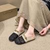 Baotou half slippers women's summer outer wear 2025 new with skirt linen breathable flat bottom one pedal cool slippers for pregnant women