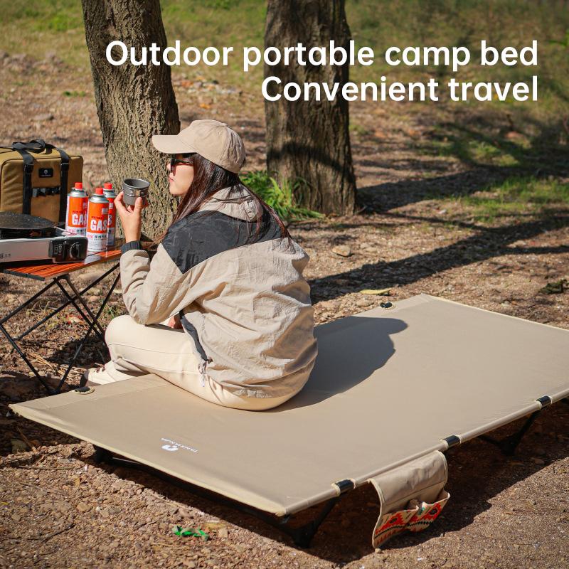 Upgrade 4 Rods Widen Folding Camping Cot Bed 80/90cm Portable Ultralight Outdoor Travel Sleeping Bed 1-2 Person Camp Folding Bed