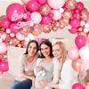 132Pcs Pink Rose Gold Latex Balloon Set Suitable for Birthday Parties, Weddings, Valentine's Day Party Decoration