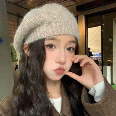 Women's Korean Style Knitted Wool Beanie - Warm, Fashionable, and Flattering for Large Head Circumferences