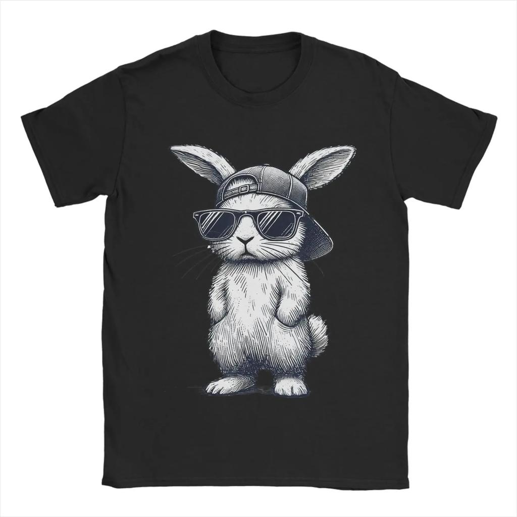 Funny Dancing Rabbit Happy Easter TShirt Unisex Casual Crew Neck Short Sleeve Tee Women And Unisex Tshirts
