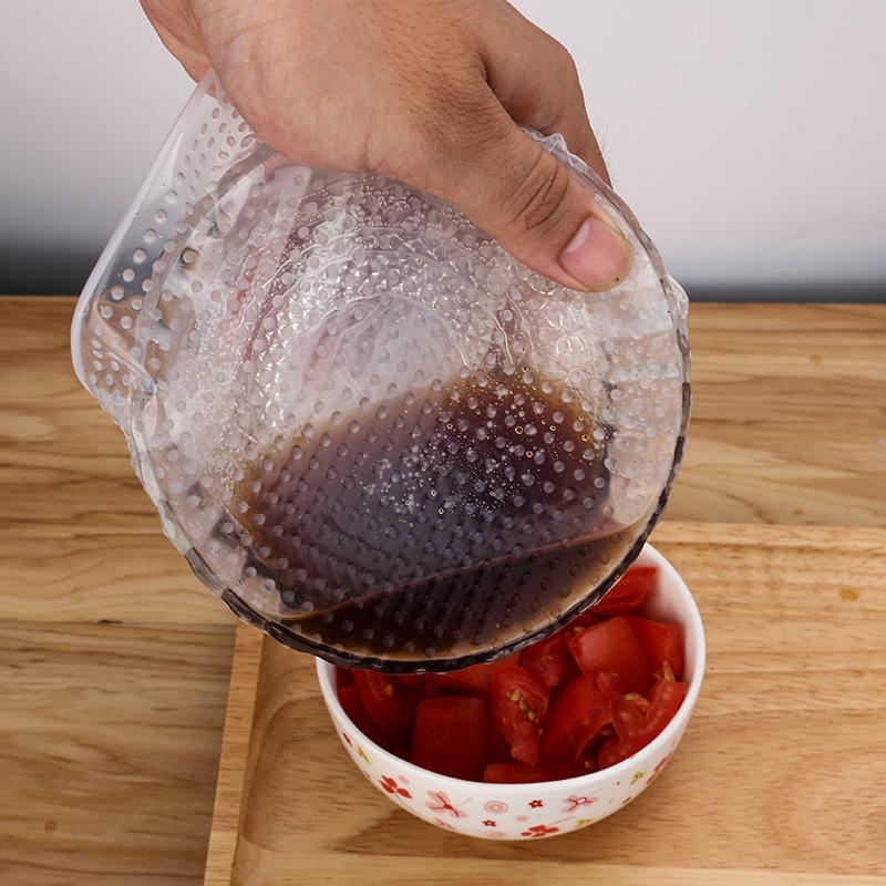 1Pc Keeping Food Hygienic Wrap Reusable Silicone Food Wraps Seal Vacuum Cover Stretch Lid