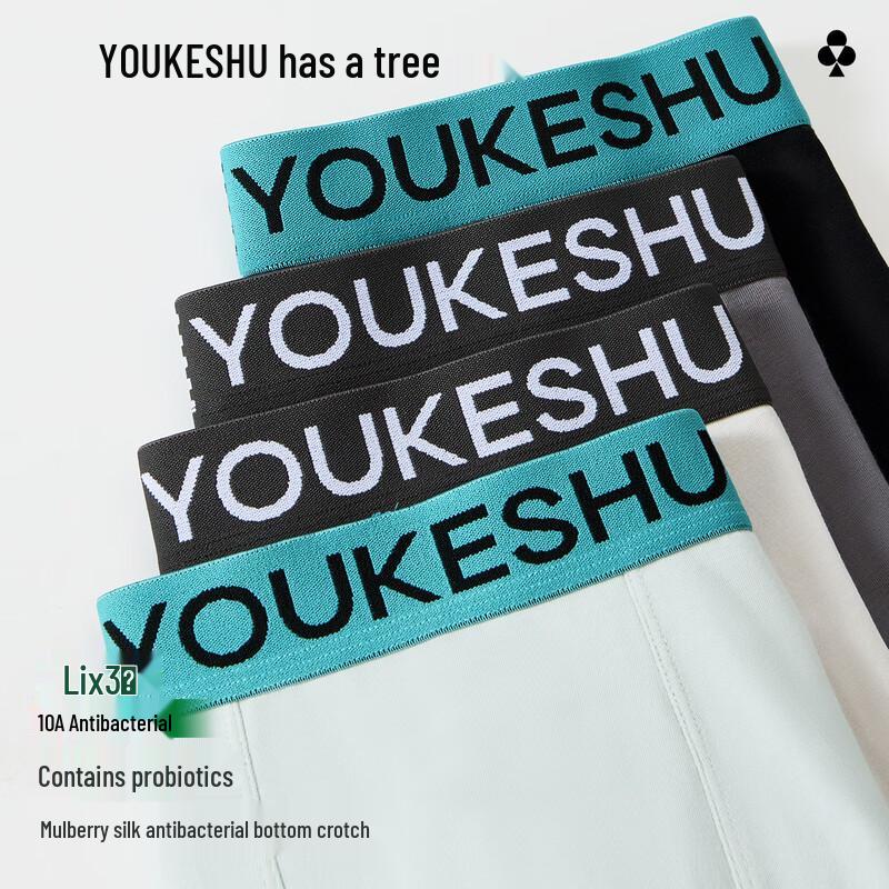 

Youkeshu Мужские боксеры-брифы из чистого хлопка и шелка тутового дерева с антибактериальным эффектом 2XL