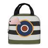 D-Day Stripes With RAF Roundel Insulated Lunch Bag for Women Children Leakproof Food Boxes Thermal Lunch Box Tote